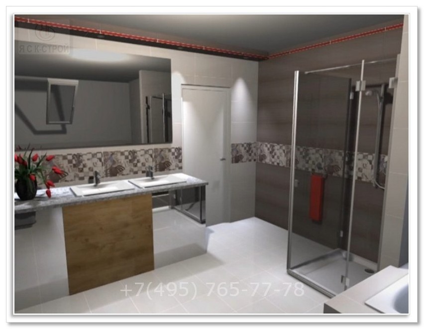 Проект по дизайну ванной комнаты и туалета
